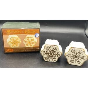 Vtg Season of glory elegant collection Salt & Pepper Shaker Set gold accent